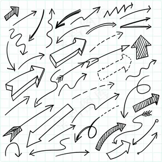 手绘几何涂鸦箭头组设计