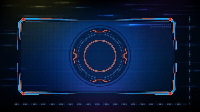 蓝色发光科技的抽象未来背景科幻框架hud ui