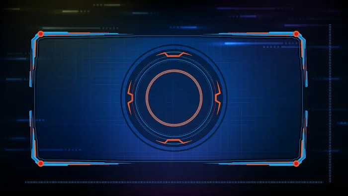 蓝色发光科技的抽象未来背景科幻框架hud uieps,ai矢量模版下载