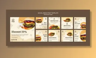 美国食品社交媒体帖子模板