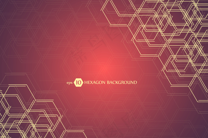 六边形几何背景。商务演讲