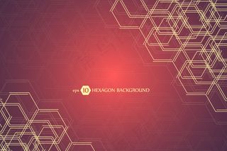 六边形几何背景。商务演讲