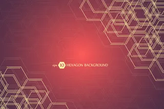 六边形几何背景。商务演讲