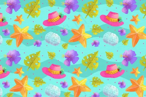 水彩画夏季背景