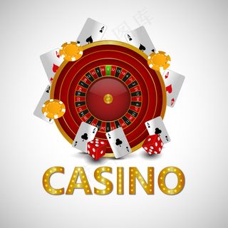 带有轮盘赌、赌场筹码和扑克牌的赌场矢量图