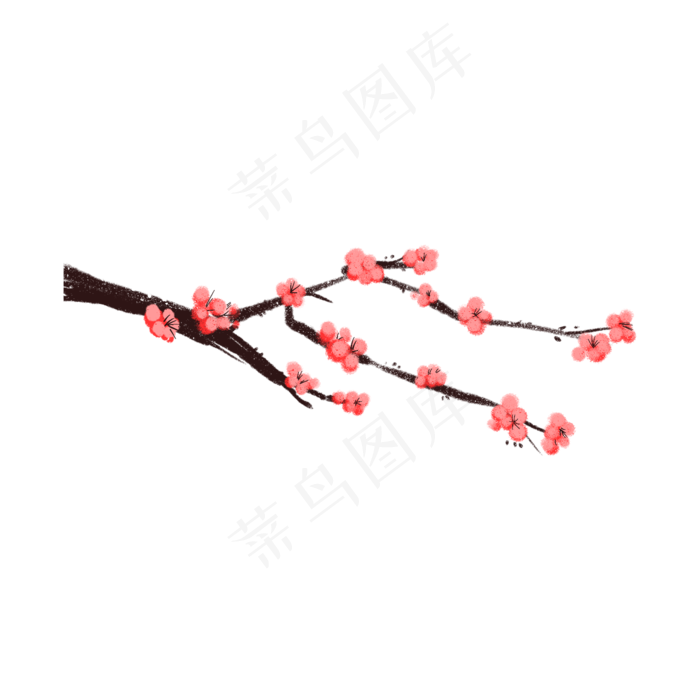 樱花花新年树枝树干(2048X2048(DPI:132))psd模版下载
