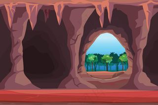 森林洞穴入口插图插图