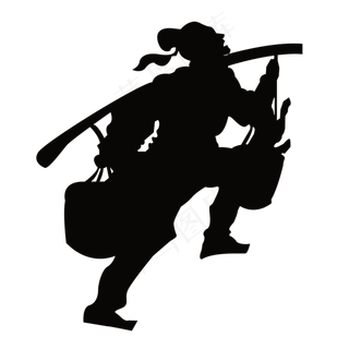 七夕情人节牛郎简约剪影古风