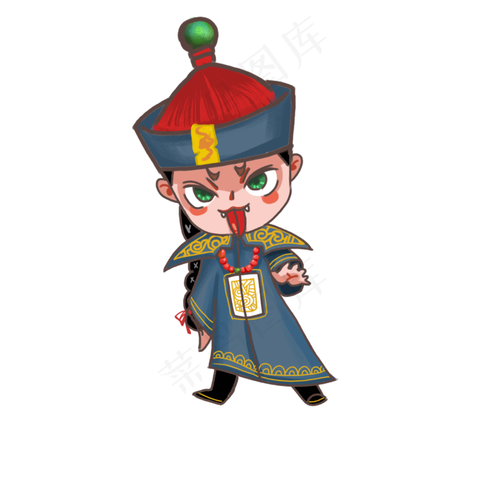 中元节小僵尸俏皮表情设计(2000X2000(DPI:300))psd模版下载