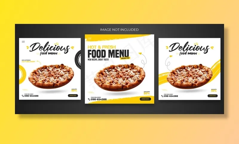 餐厅或美食菜单社交媒体帖子模板高级psdpsd模版下载