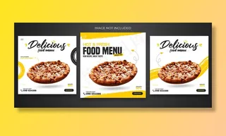 餐厅或美食菜单社交媒体帖子模板高级psd