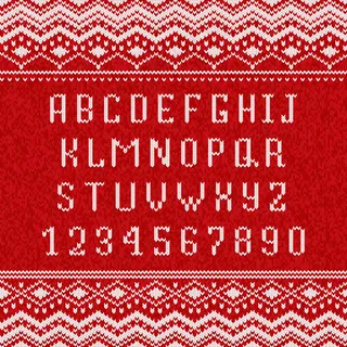 红白针织字母表