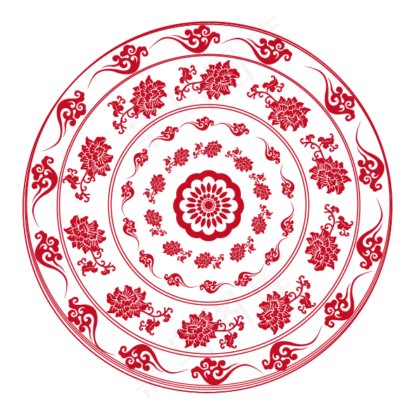 传统圆形花纹