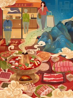 牛年插画 牛年海报 新春海报