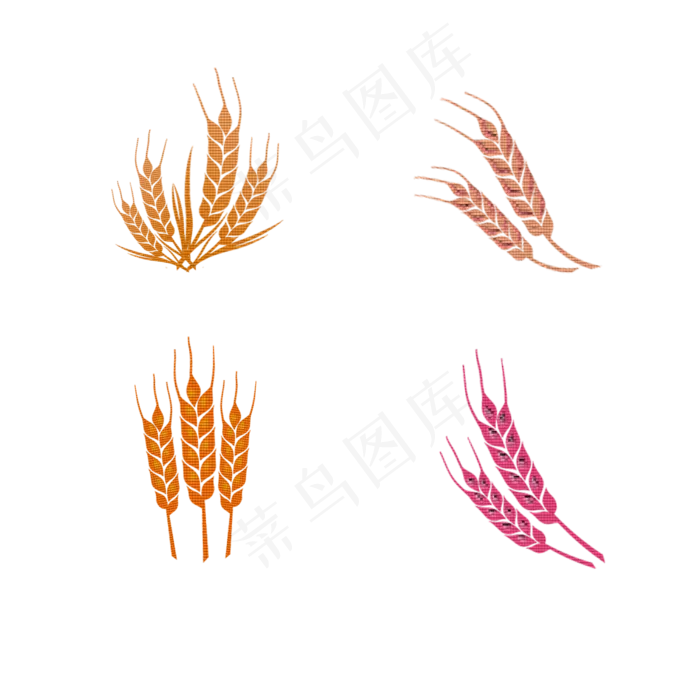 立秋秋天丰收手绘波普风格稻穗(1500X1500(DPI:72))psd模版下载