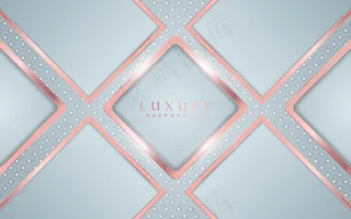 奢华的白色背景，玫瑰金装饰