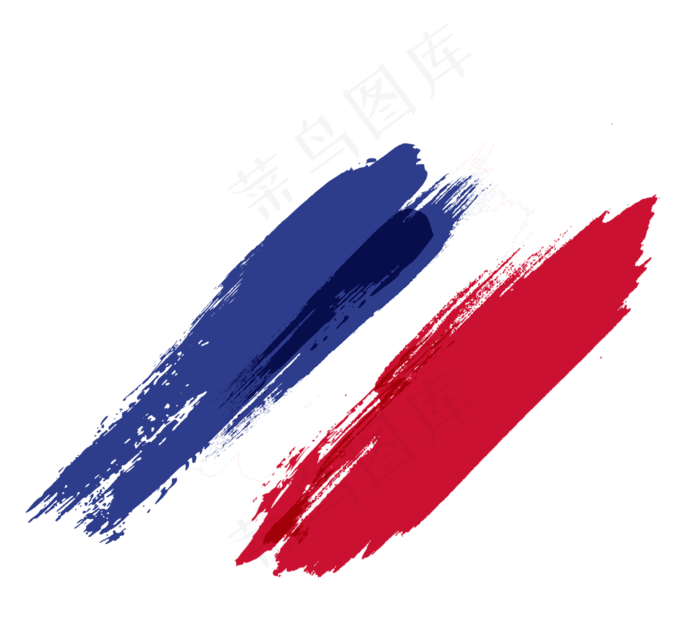 彩色墨迹笔刷法国国旗