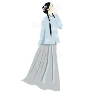 手绘矢量小清新七夕节情人节