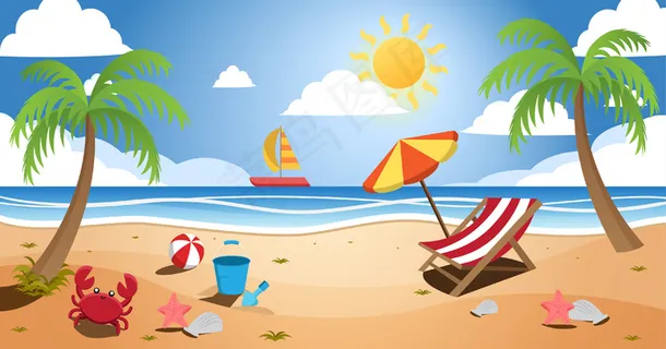 阳光沙滩夏季景观 阳光沙滩夏季景观