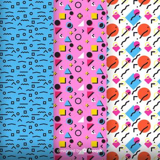 多彩孟菲斯图案组