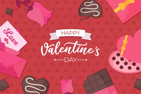 带问候语的情人节背景