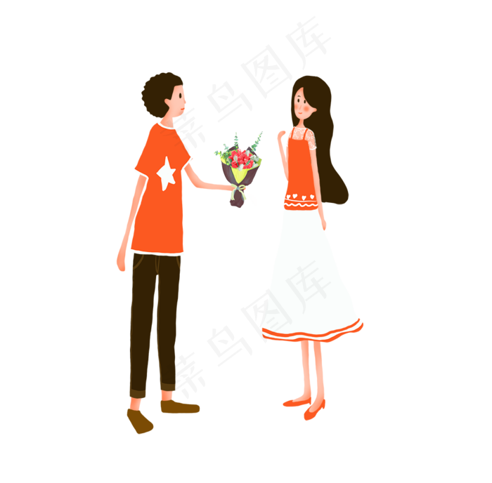 七夕情人节爱的表白主题插画