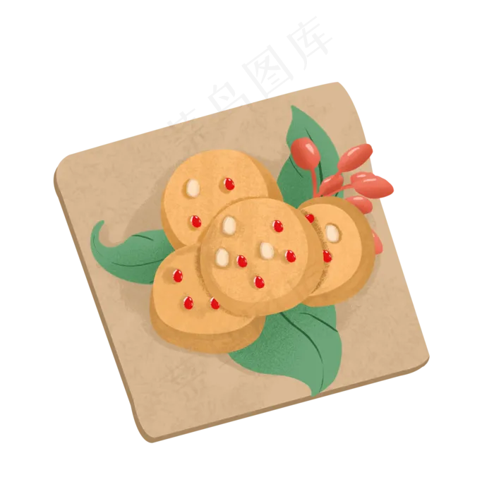 清新重阳糕食物装饰元素(2000X2000(DPI:300))psd模版下载