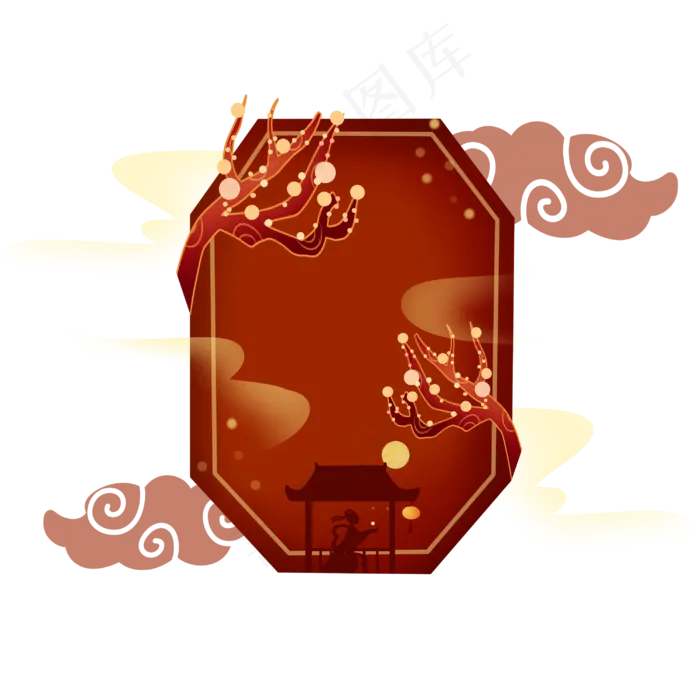 中国风边框装饰(3000X3000(DPI:300))psd模版下载