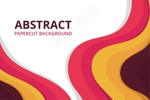 抽象剪纸背景墙纸，白色、粉色、黄色、栗色