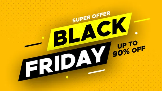 超级优惠黑色星期五销售横幅banner。