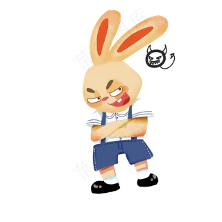 开学季兔子使坏表情形象设计商用