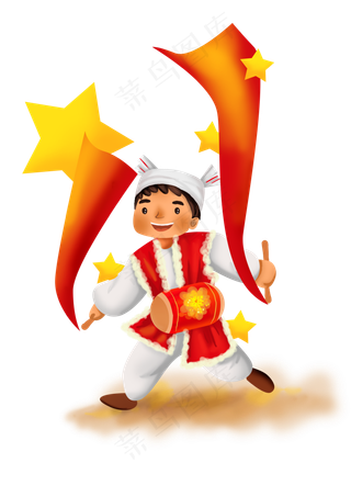 国庆节跳安塞腰鼓的人