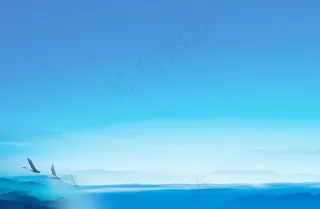 蓝天山脉 蓝天白云