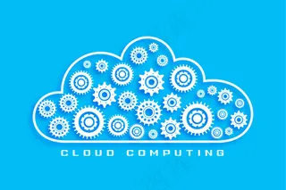带齿轮符号的云计算概念