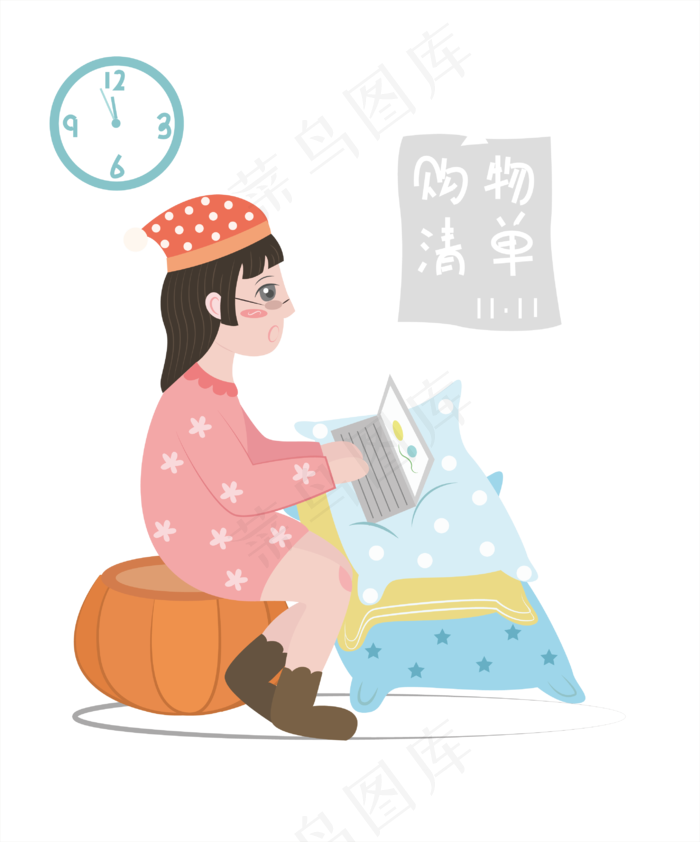 双十一熬夜抢购(2000X2000(DPI:300))ai矢量模版下载
