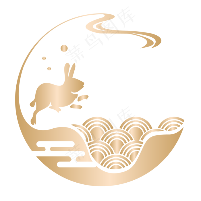 古风中秋节玉兔边框(2000X2000(DPI:132))ai矢量模版下载