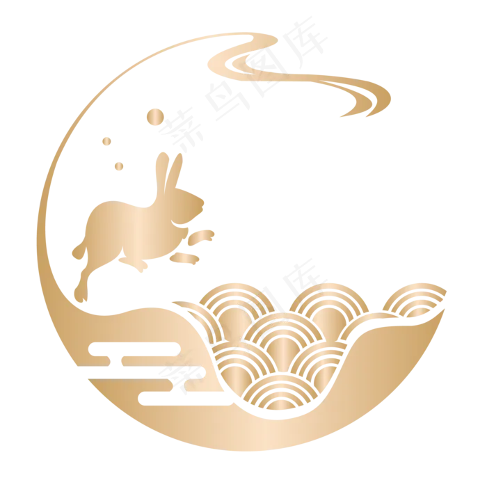 古风中秋节玉兔边框(2000X2000(DPI:132))ai矢量模版下载