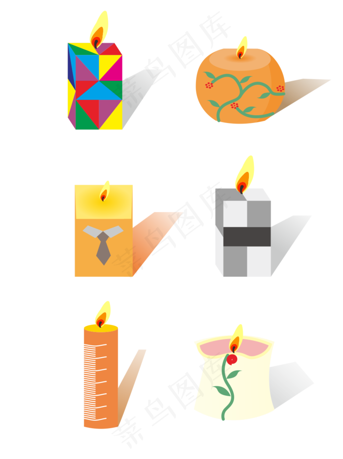 教师节卡通蜡烛套图元素可商用元