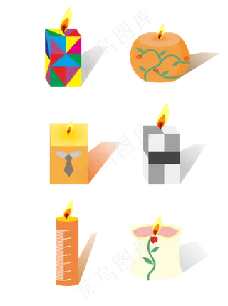 教师节卡通蜡烛套图元素可商用元