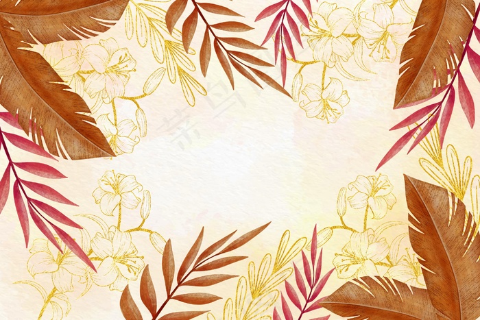 水彩花卉背景eps,ai矢量模版下载