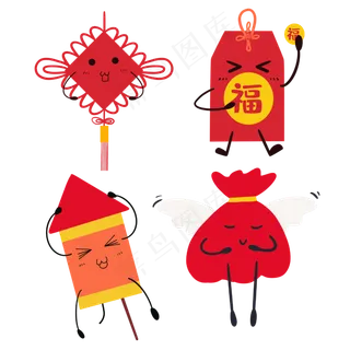 拟人春节中国结