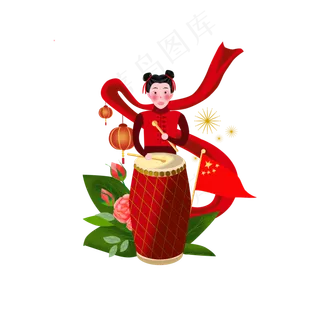 小孩打鼓喜庆节日