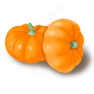 手绘南瓜绿色蔬菜