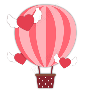 七夕情人节卡通热气球爱心装饰