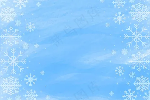 蓝色水彩画的冬季背景,空白处 蓝色水彩画的冬季背景,空白处