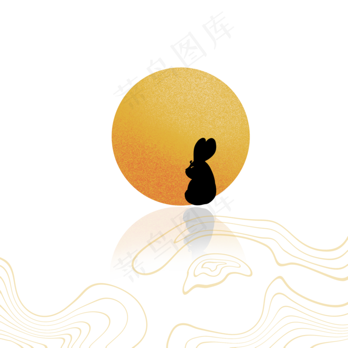 中秋节兔子可爱月亮(2048X2048(DPI:132))psd模版下载