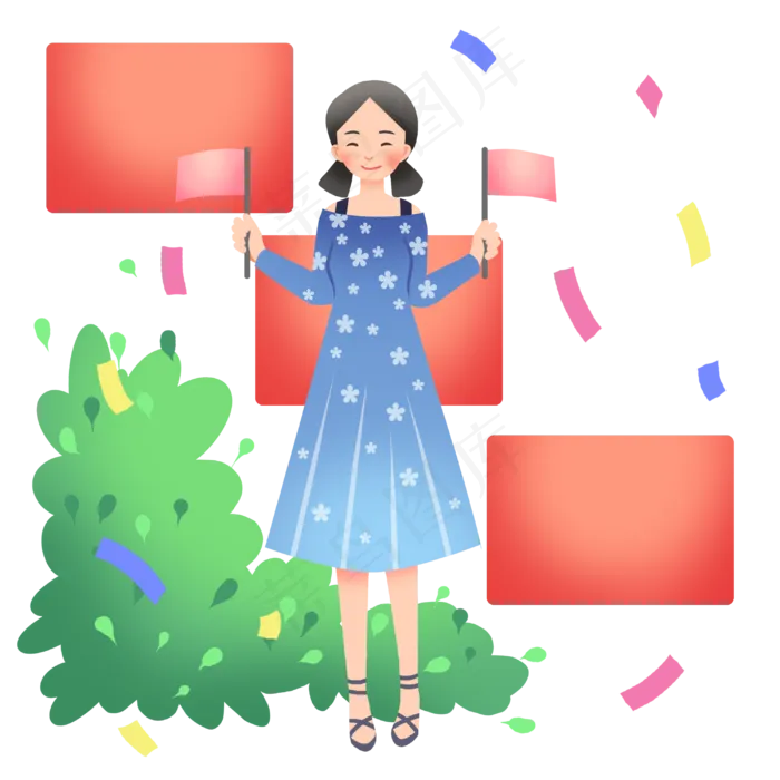 红旗红色国庆节(3000X3000(DPI:300))psd模版下载