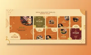 Burger house社交媒体帖子模板