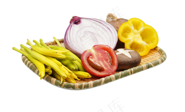 编织盘装蔬菜