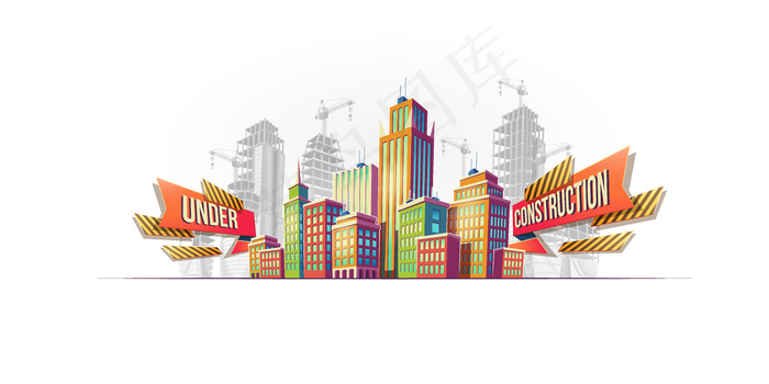 以在建建筑为背景的大城市建筑